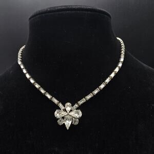 Garne Jewels Rhinestone Necklace VIntage Glam Costume Jewelry